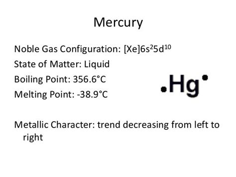 mercury noble gas configuration.